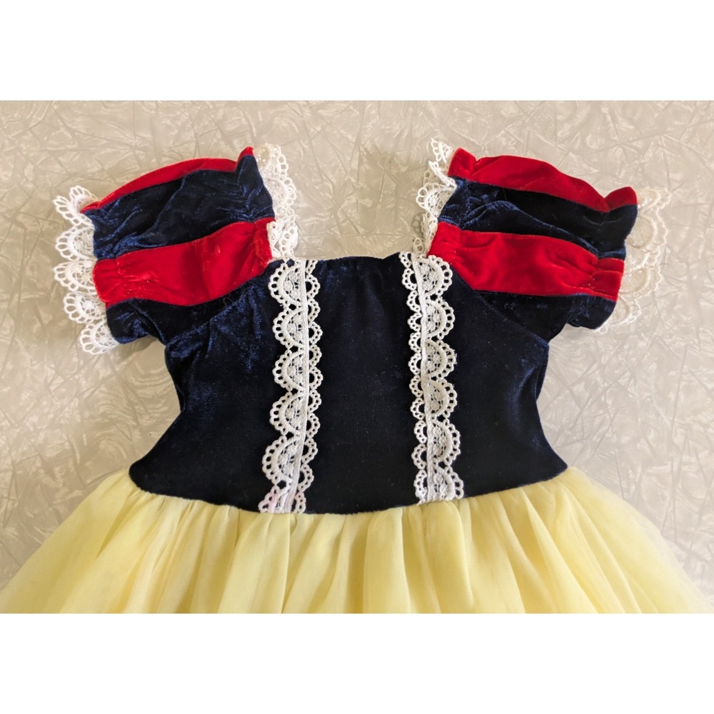 Trish Scully Girls 4T Snow White Princess Dress Blue Velvet Yellow Tulle Lace